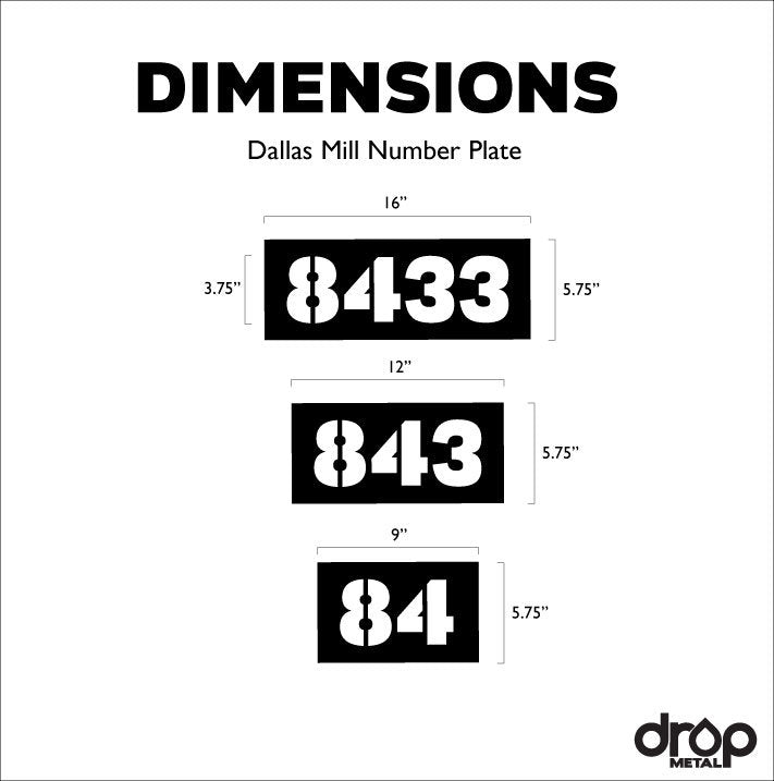 Dallas Mill Number Plate