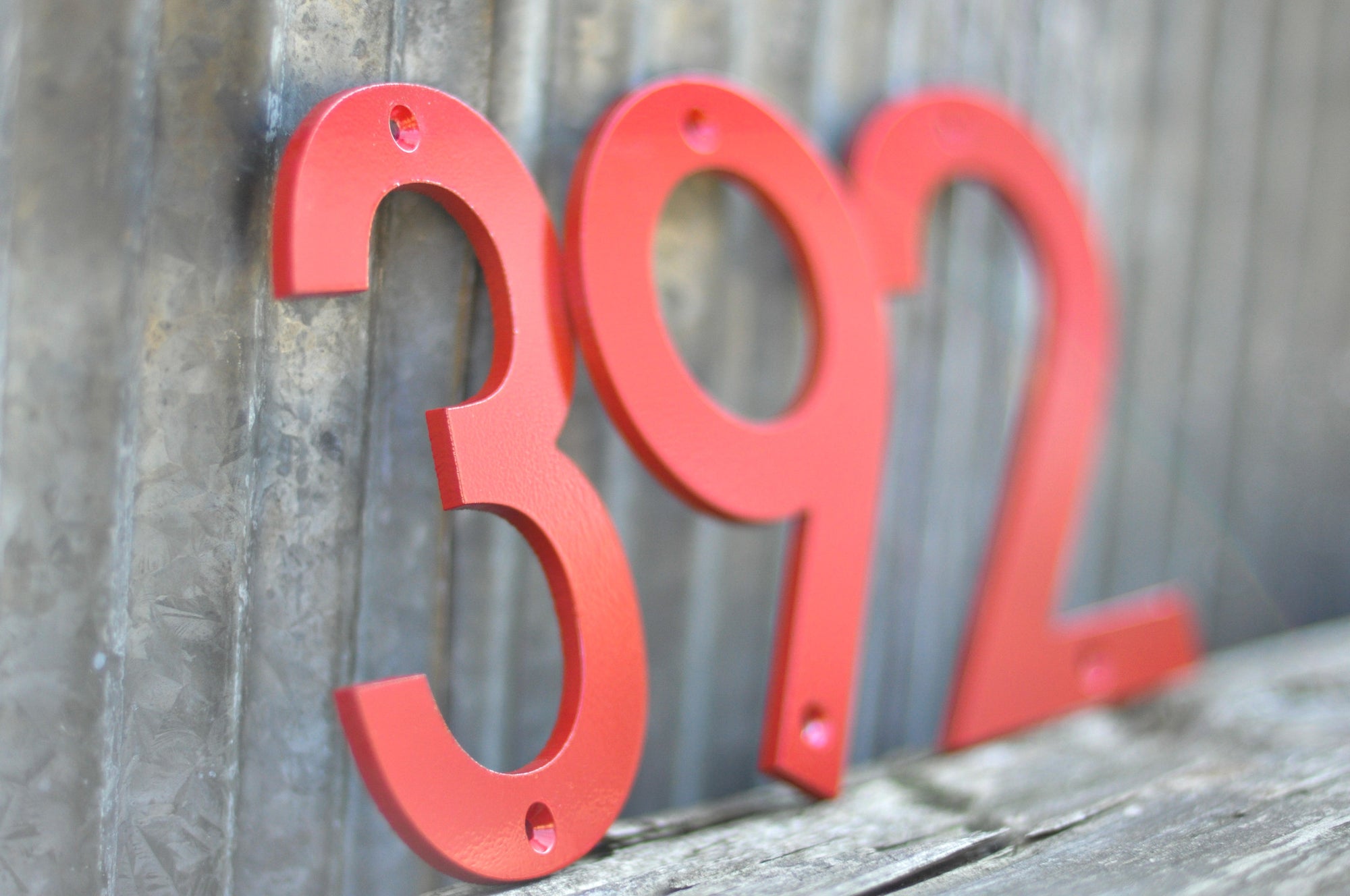 Red Powder Coated Aluminum Numbers