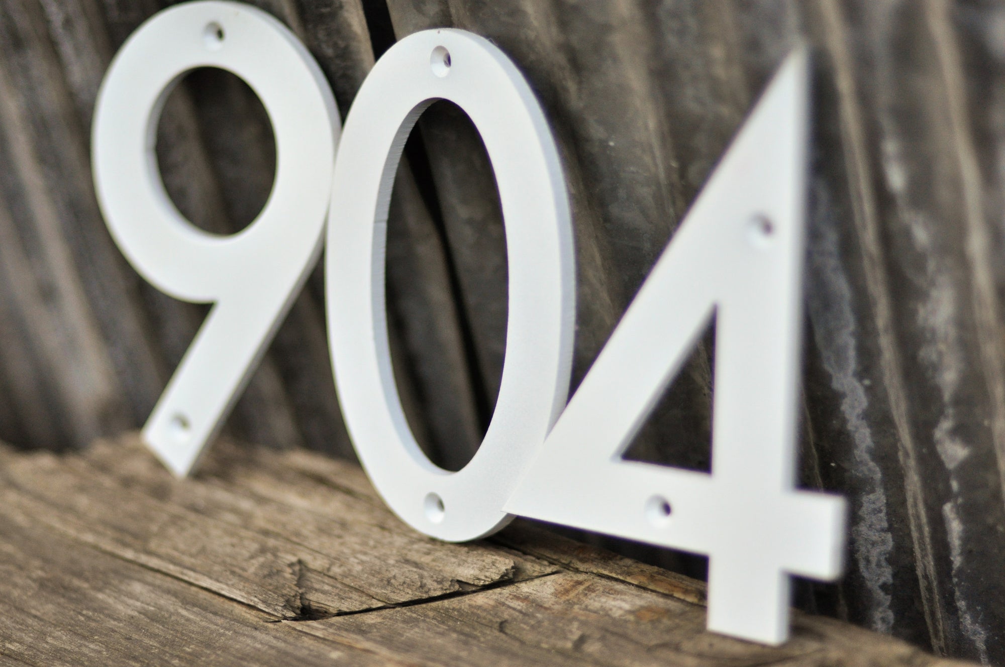 White Powder Coated Aluminum Numbers