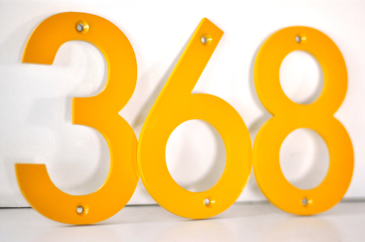 Honey Yellow Powder Coated Aluminum Numbers