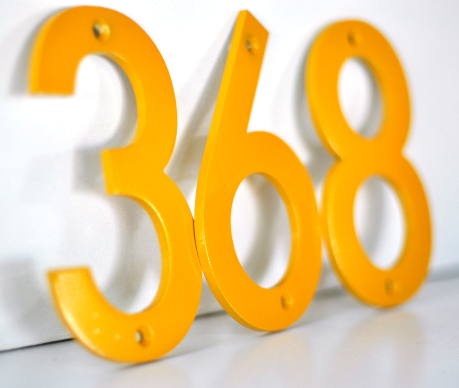 Honey Yellow Powder Coated Aluminum Numbers