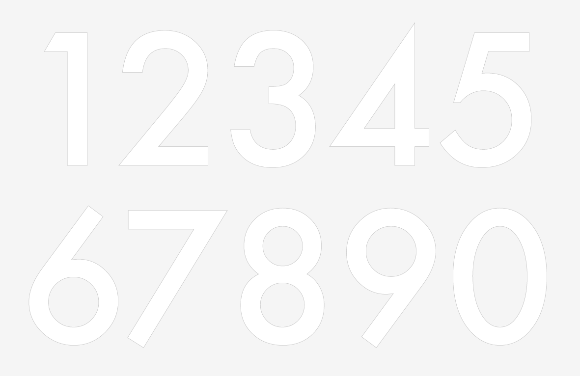 White Powder Coated Aluminum Numbers