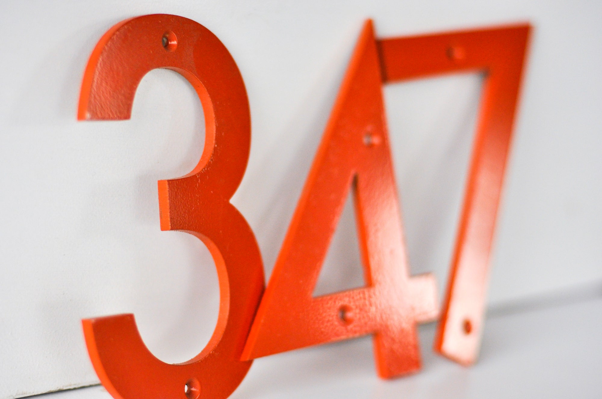 Burnt Orange Powder Coated Aluminum Numbers