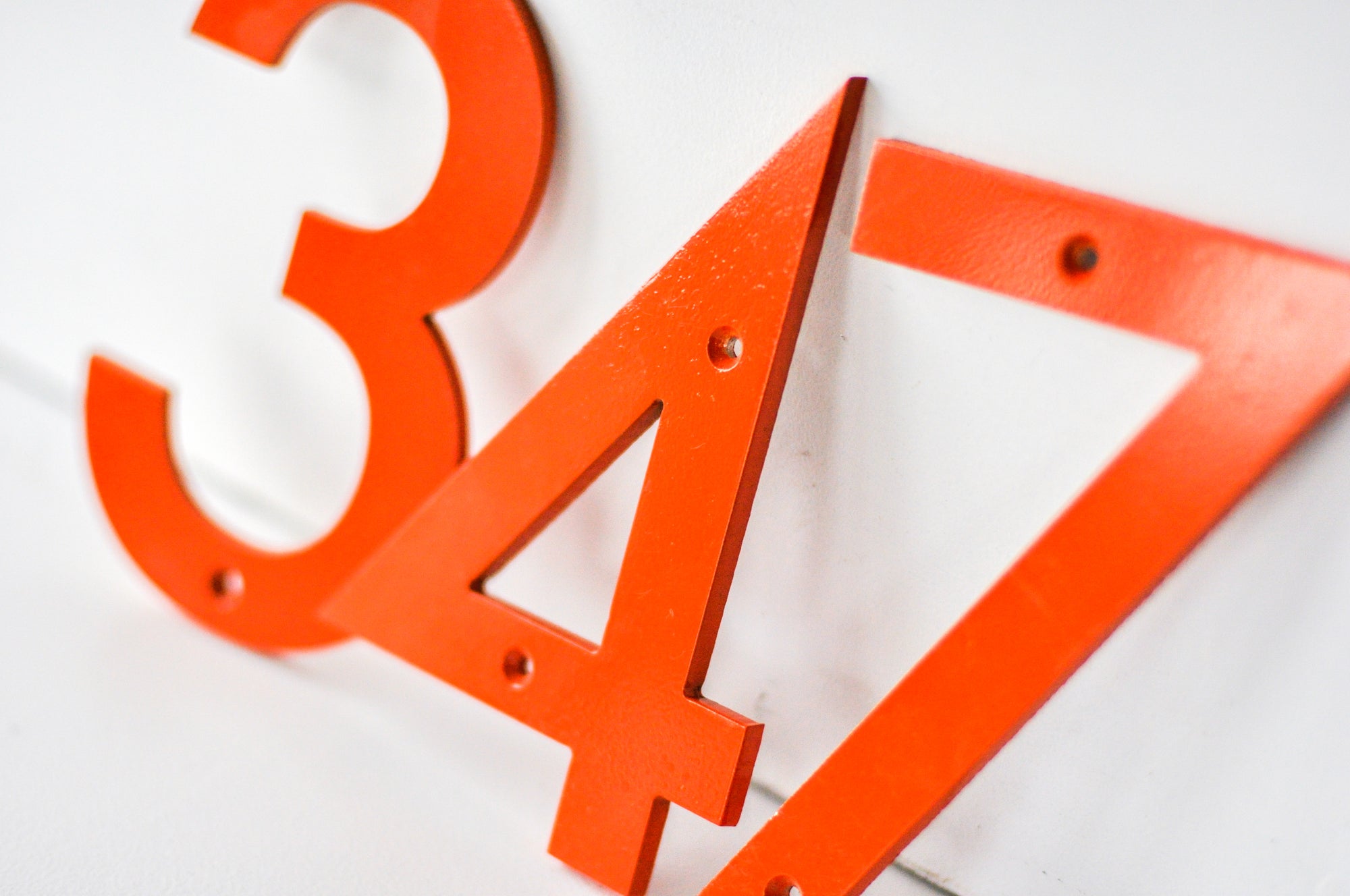 Burnt Orange Powder Coated Aluminum Numbers