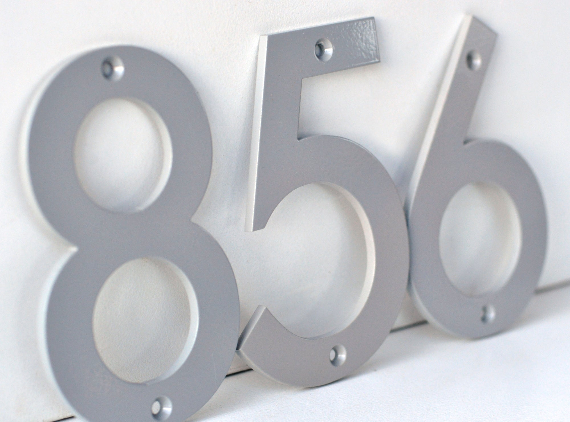 Coastal Grey Powder Coated Aluminum Numbers - DropMetal