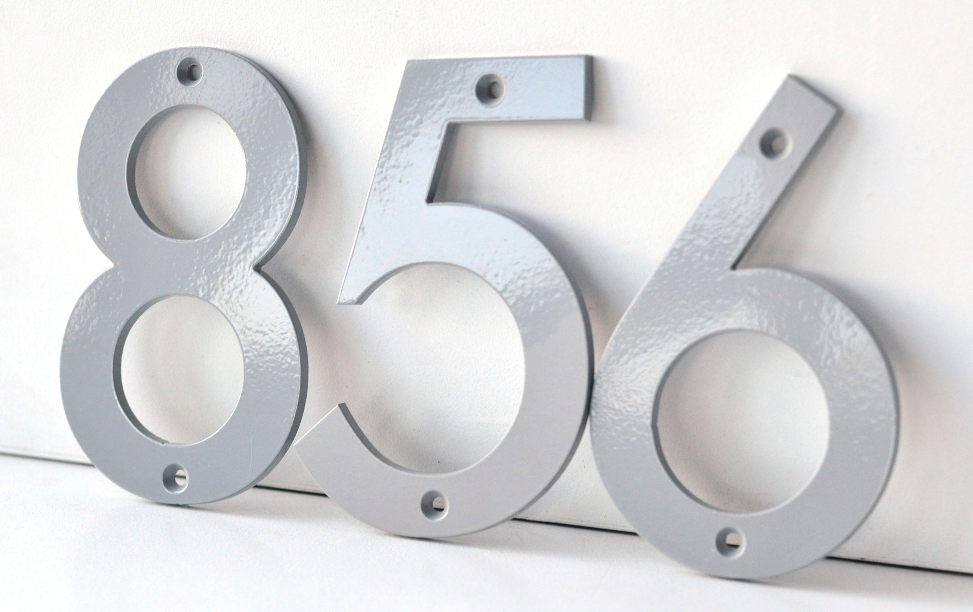 Coastal Grey Powder Coated Aluminum Numbers - DropMetal