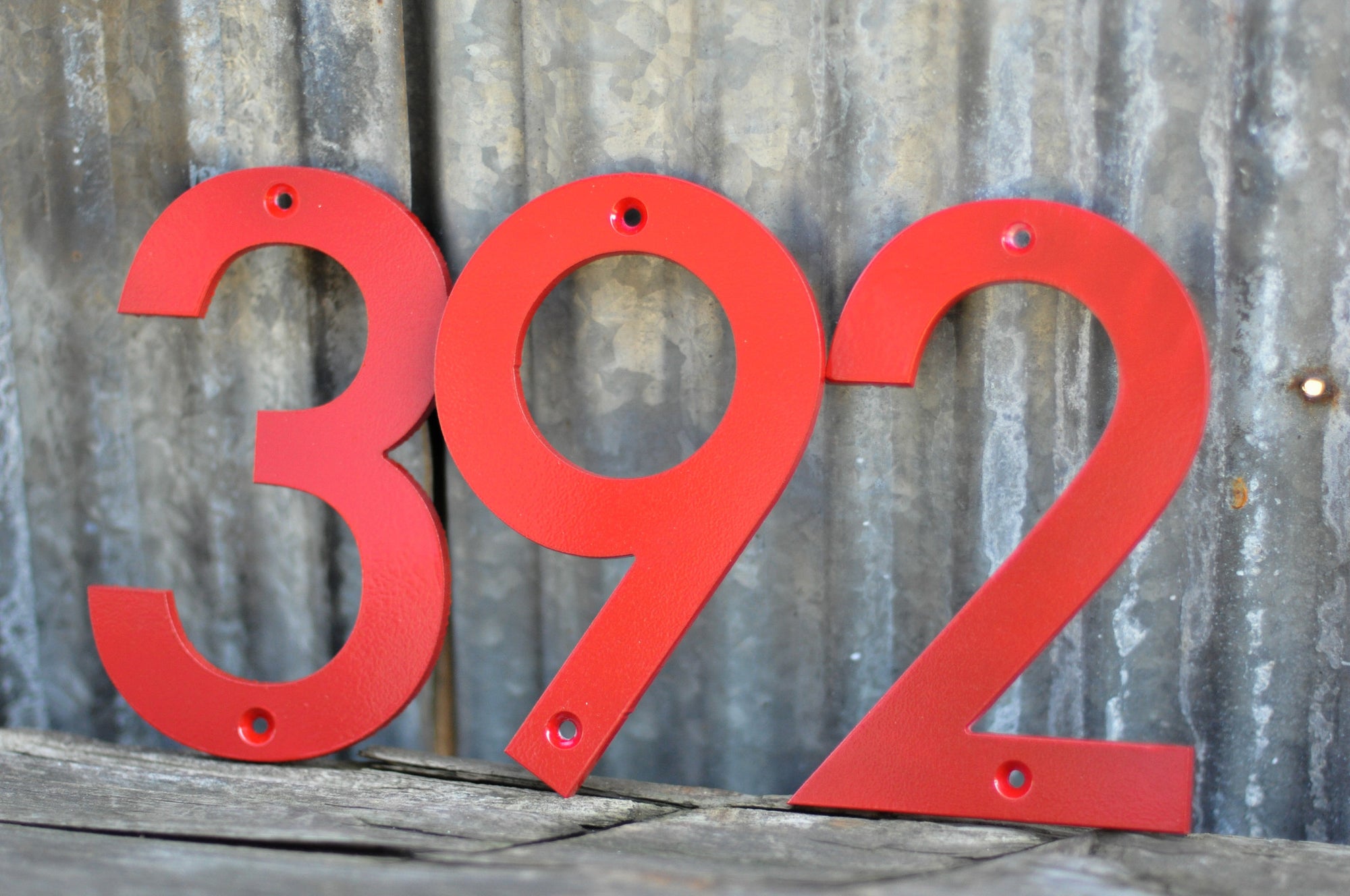 Red Powder Coated Aluminum Numbers