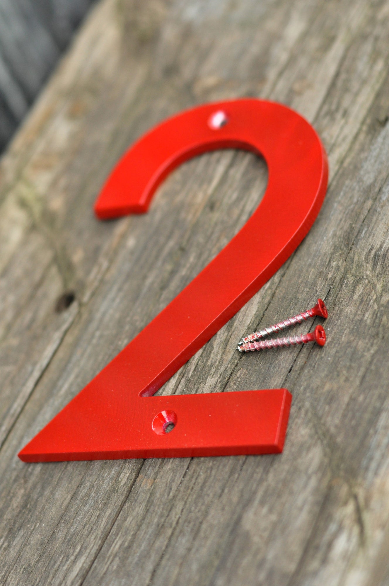 Red Powder Coated Aluminum Numbers - DropMetal