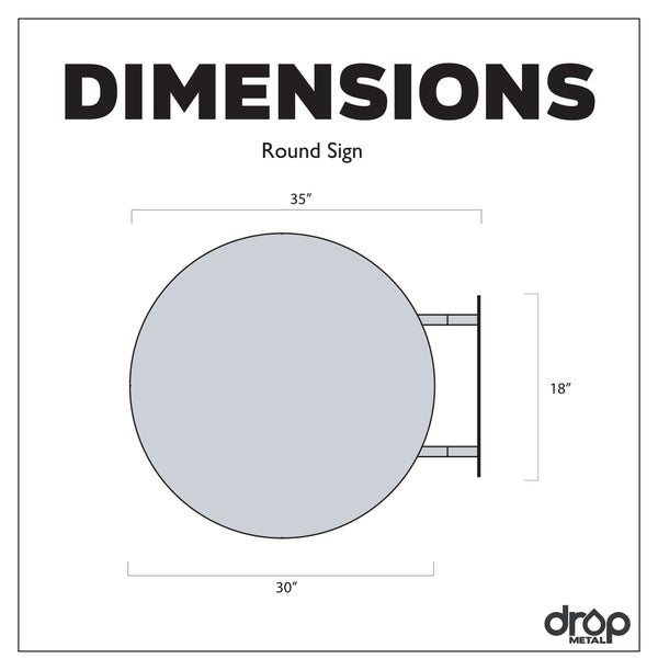 Round Sign- Blank Sign. Boutique, Storefront, Business Sign, Blade Sig ...