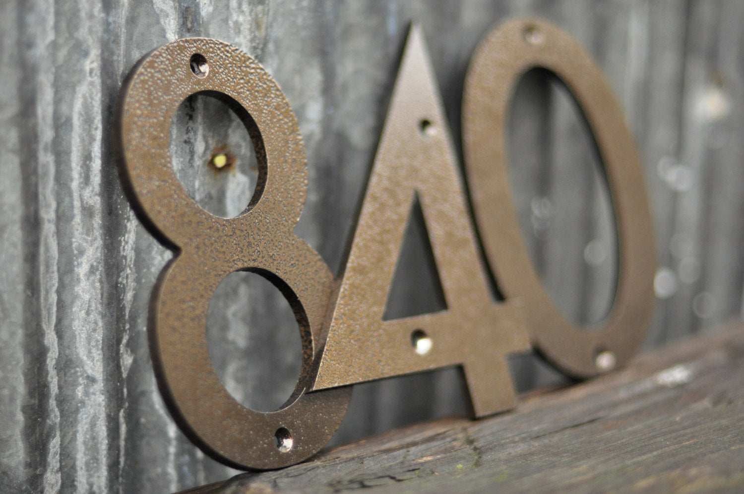 Weathered Copper Powder Coated Aluminum Numbers
